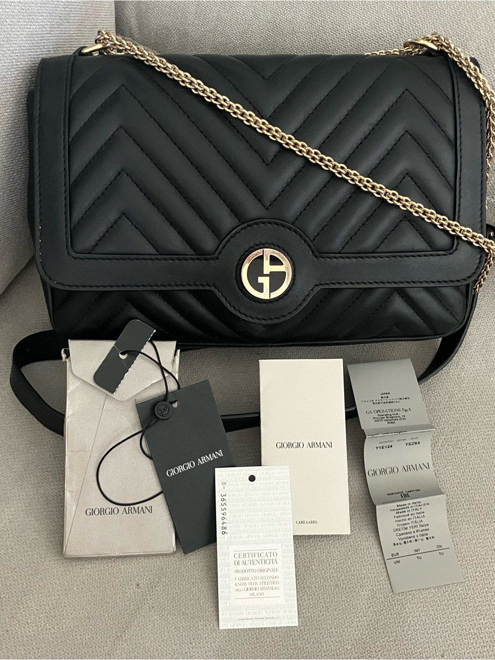 Giorgio Armani Black Leather Shoulder Bag